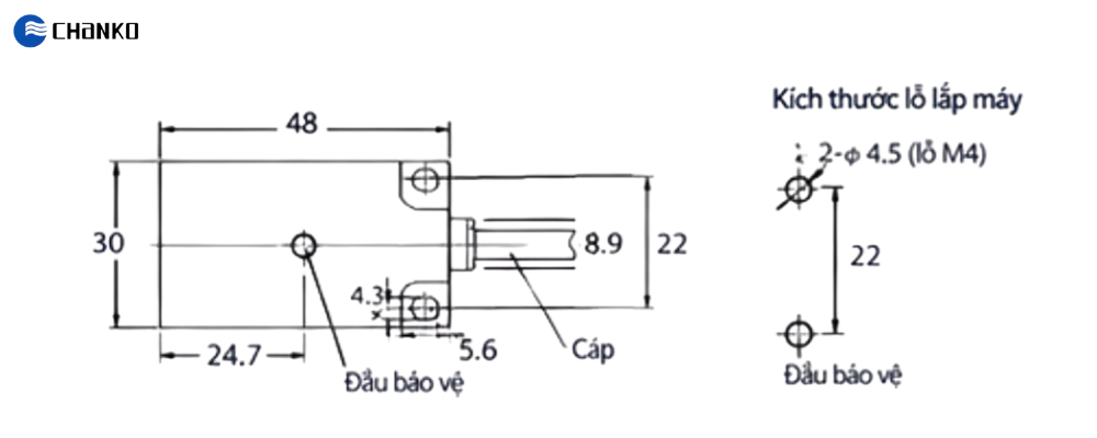 Cảm biến tiệm cận CL30-QN10DN1 5 Bản vẽ cảm biến tiệm cận vuông 10mm NPN NO CL30-QN10DN1